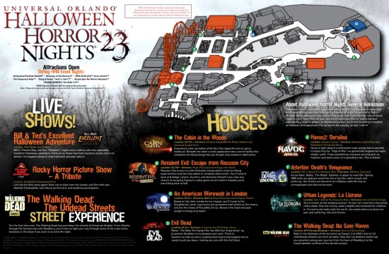 2013 Halloween Horror Nights Map. Keep reading for fan review of HHN 23 at Universal Orlando Resort.