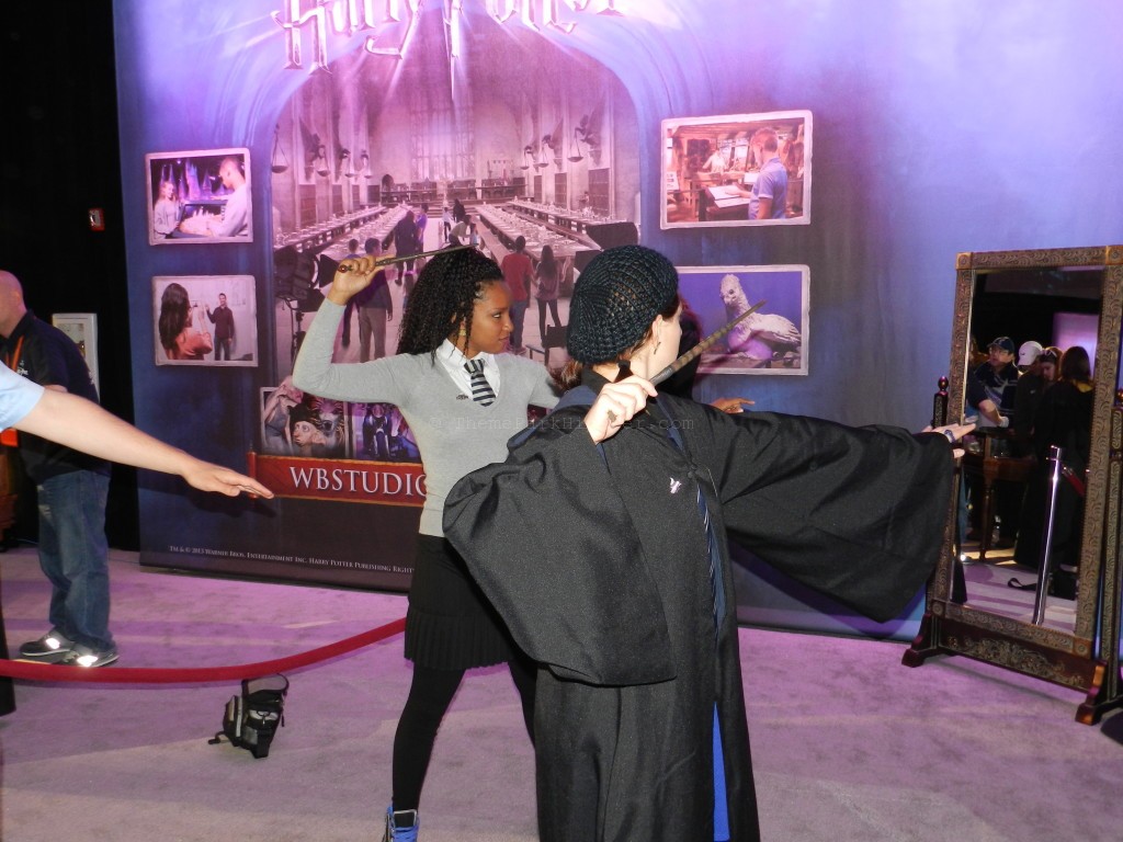 Wand combat lesson in the Expo center...don't mess with these ladies! Harry Potter Celebration at Universal Studios.