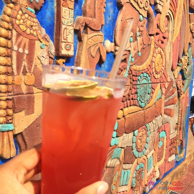 The Best Sangria at Epcot. Pyramid at  Disney with Azetc writings in the Mexico Pavilion at Epcot.