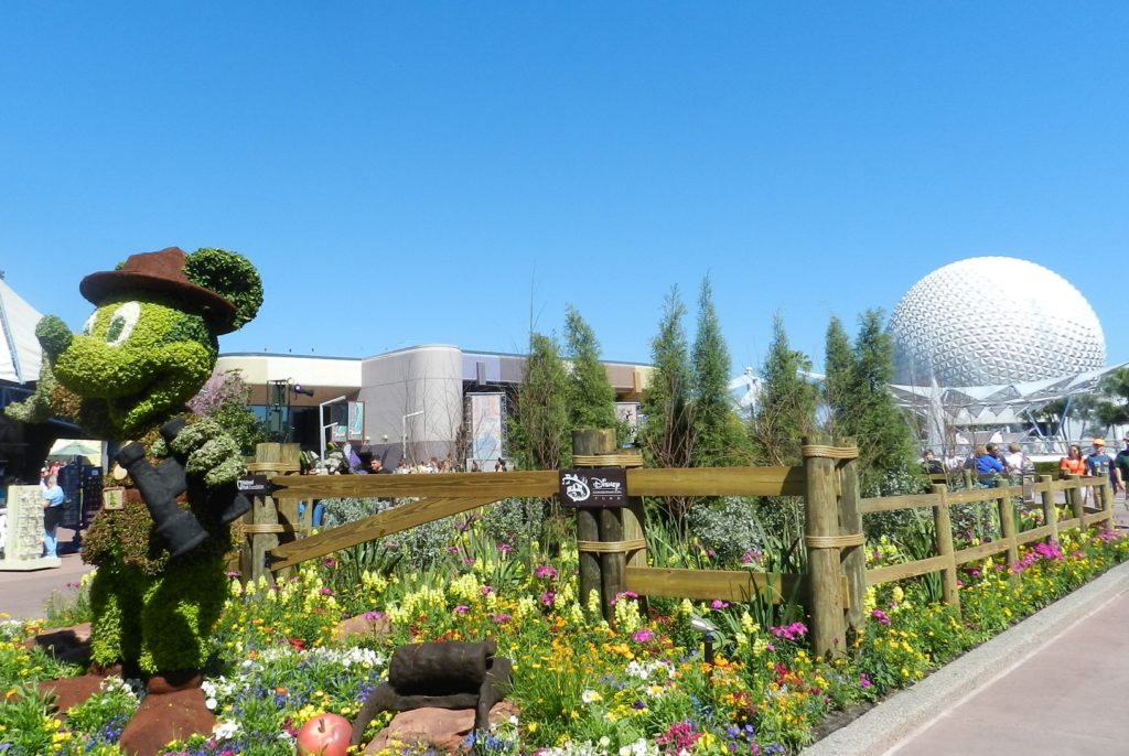 Walt Disney epcot flower and garden festival with topiary Mickey Mouse.