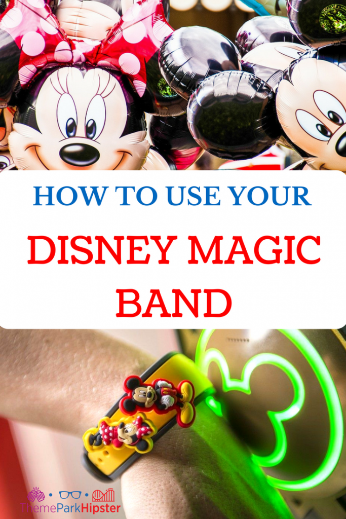 How to use Disney MagicBand with Minnie Mouse and Mickey Mouse balloons. 