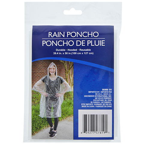 Clear, Plastic Rain Poncho you could buy for your next Walt Disney World vacation from Dollar Tree.
