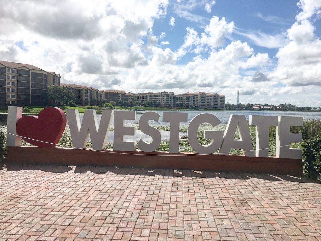 Westgate Lakes Resort & Spa Orlando.  The I heart Westgate sign.