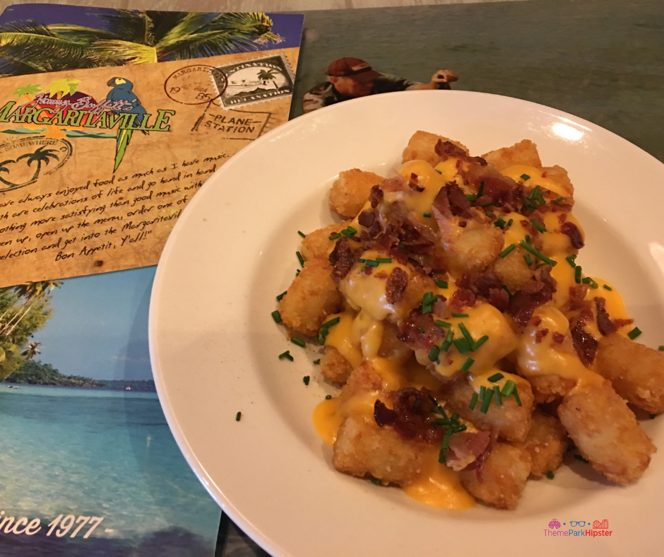 Margaritaville Cleveland Ohio. Loaded tots with bacon, chives, and creamy cheese.