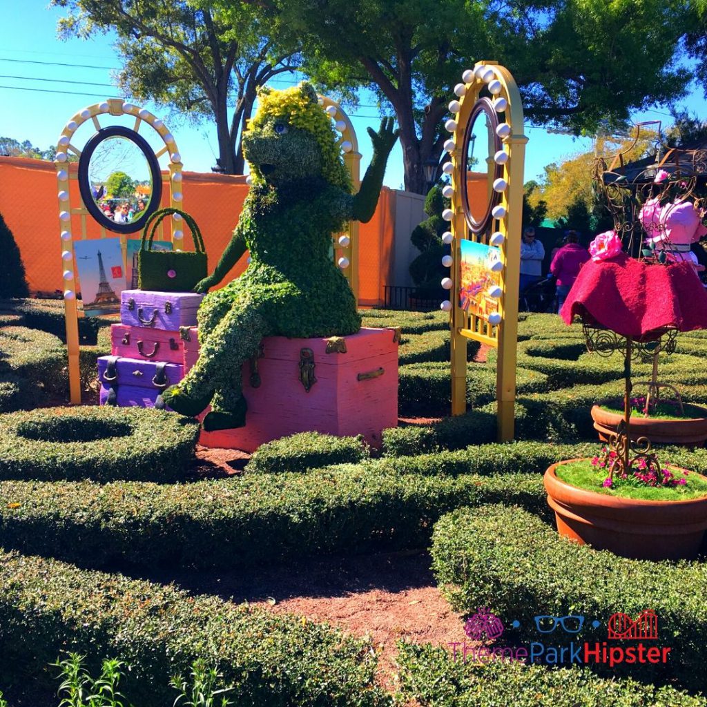 2024 Epcot Flower and Garden Festival Miss Piggy Topiary. Keep reading to learn how to go to Epcot Flower and Garden Festival alone and how to have the perfect solo Disney World trip.