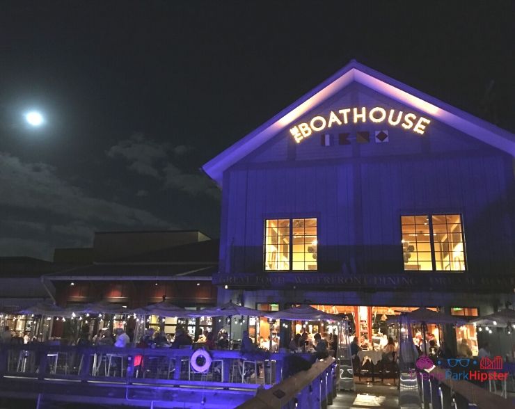 The Boathouse Orlando at night in the moonlight