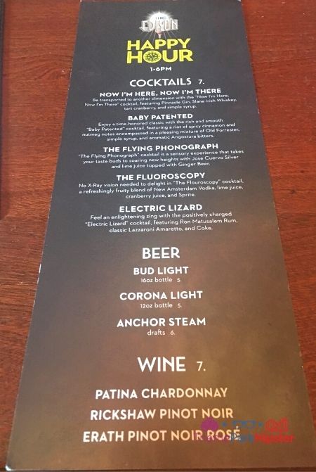 The Edison at Disney Springs Happy Hour Menu. Keep reading to learn about the best Disney World restaurants for adults.