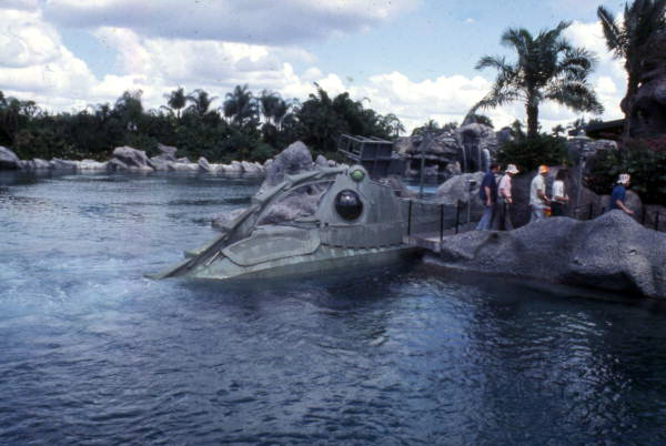 View of the 20,000 Leagues Under the Sea ride at the Magic Kingdom amusement park in Orlando, Florida 1974.