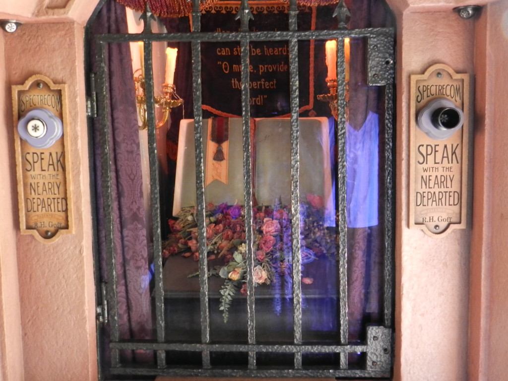 Ride Queue with memorial Keep reading for Disney World Haunted Mansion secrets and facts.