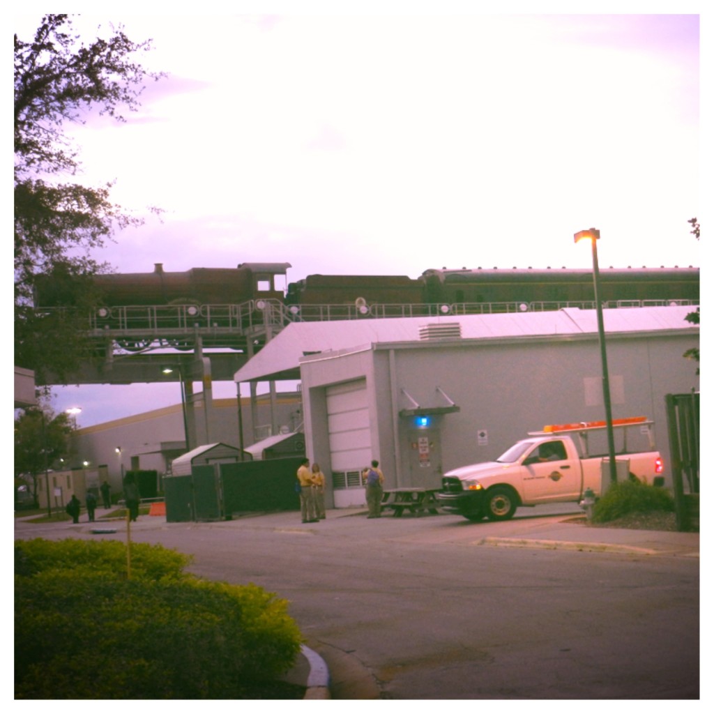 Hogwarts express construction photo in 2013 at Universal Studios Florida. Copyright ThemeParkHipster.
