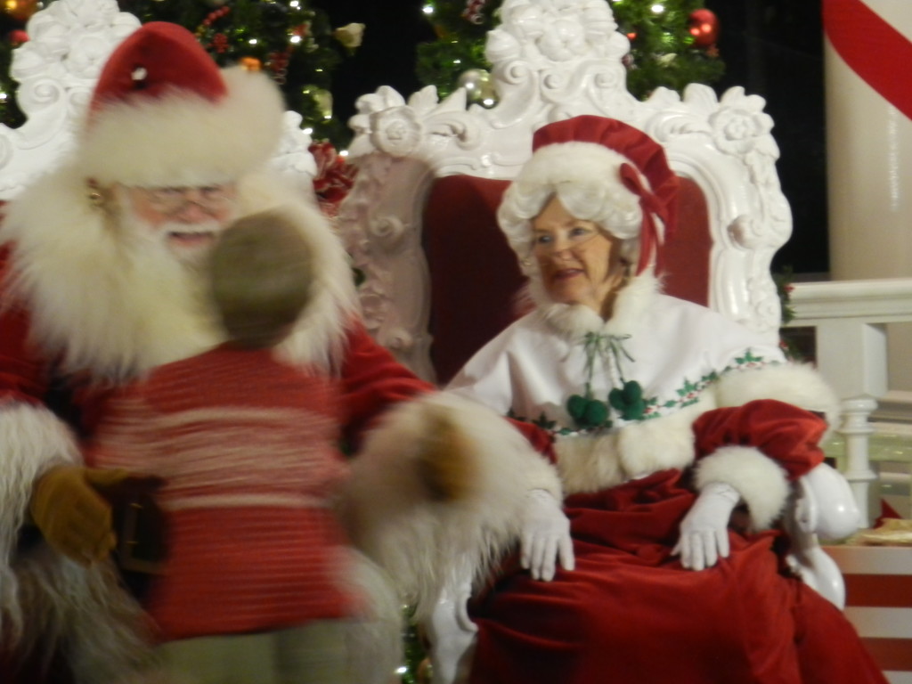 Disney Holidays with Santa Claus and Mrs. Claus for Disney Epcot at Christmas.