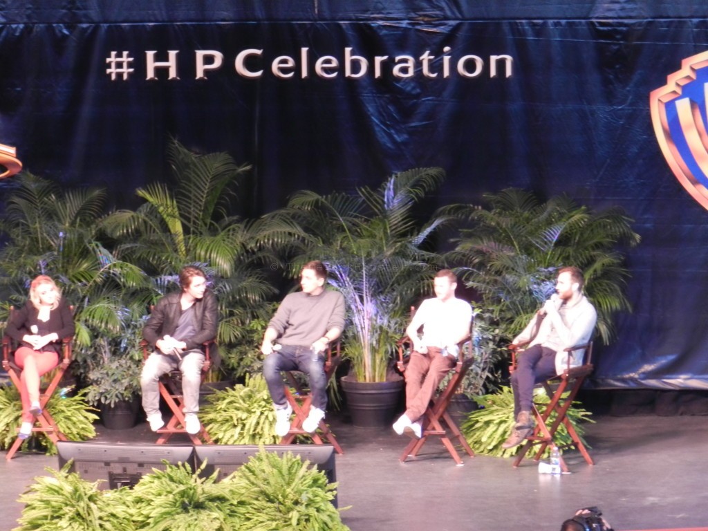 Q&A session with talented actors from Harry Potter sitting on stage at Islands of Adventure