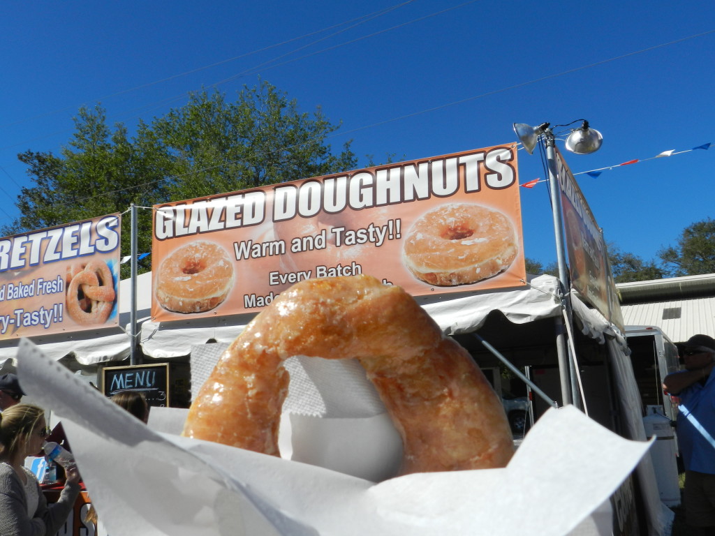 Delicious Glazed Doughnut at the Fair in Tampa. Keep reading to get the full 2025 Florida State Fair Guide with Tickets, Food, Concerts, Rides and More! Copyright ThemeParkHipster.