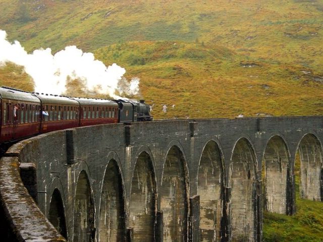 Diagon Alley Universal with Hogwarts train in the country