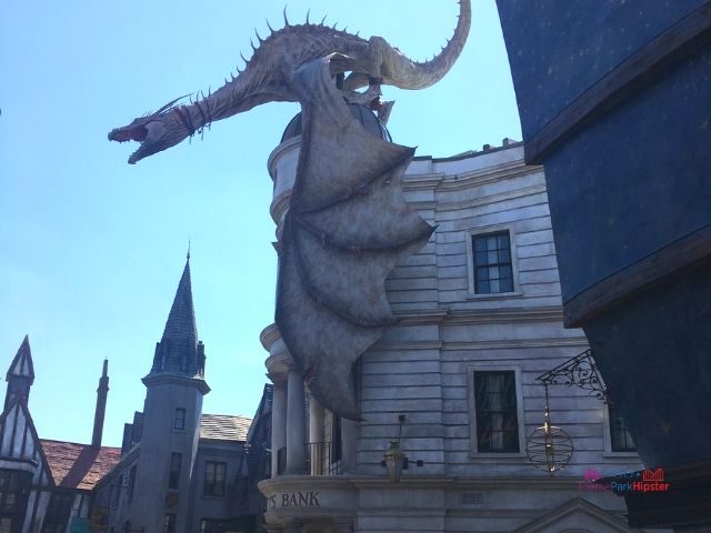 Diagon Alley Grand Opening Tips with Fire breathing Dragon