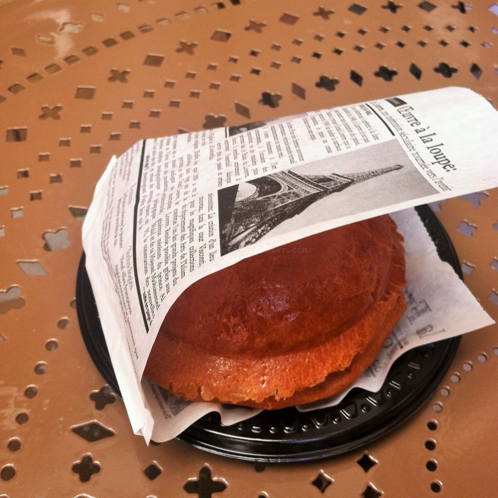 L'Artisan Croque de Glace Brioche Ice Cream Sandwich at Epcot in France Pavilion. One of the best desserts at Disney World.