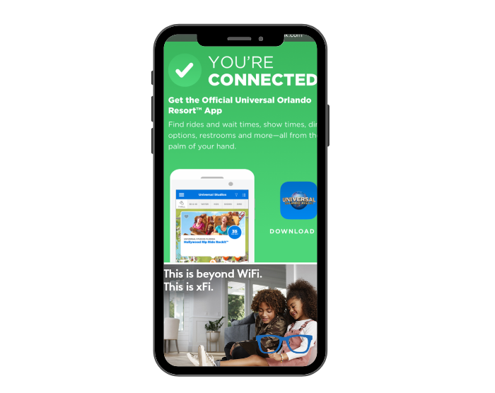 WiFi at Universal Orlando Resort Step 3 You're Connected. Keep reading to get the full guide to the Universal Orlando Mobile Order Service.