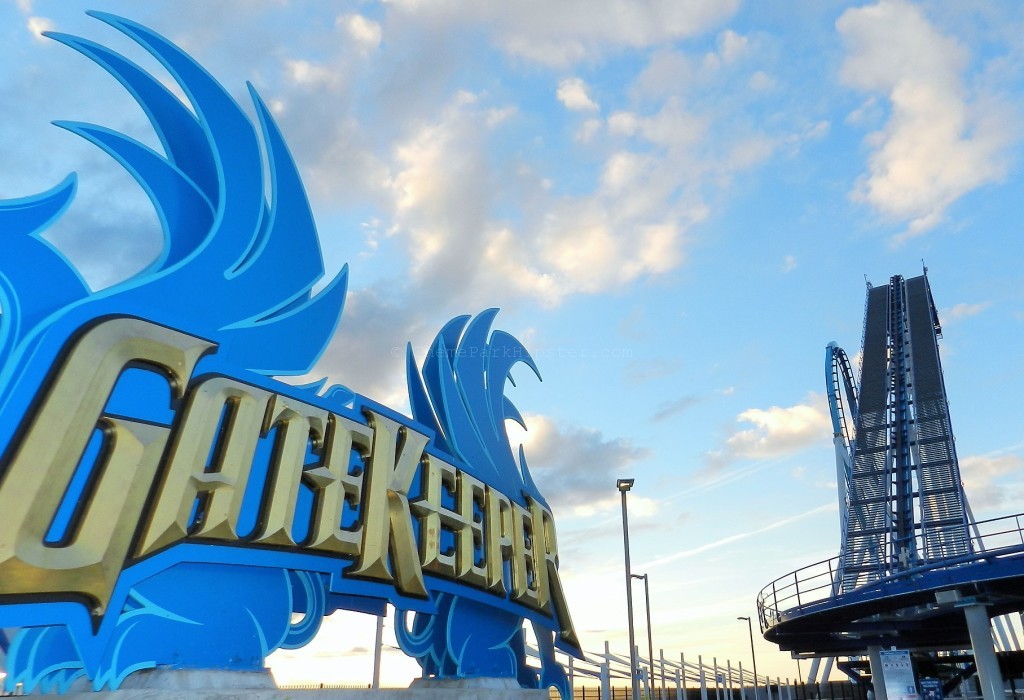Gate Keeper at Cedar Point. Blue Roller Coaster.