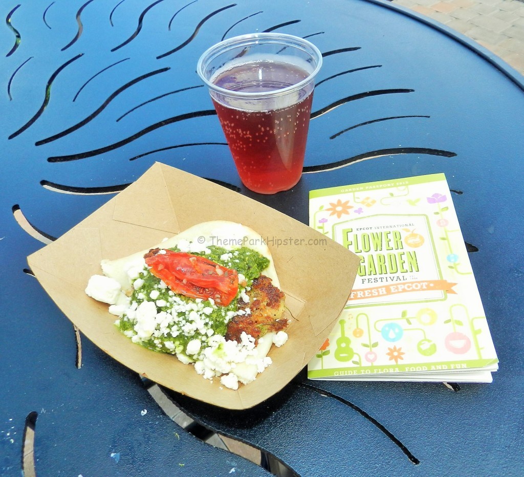 Quinoa Vegetable "naanwhich" and Crispin Blackberry Pear Cider Epcot Flower and Garden Festival Menu