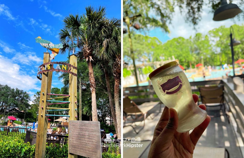 Wine and Pool at Disney's Port Orleans Resort Riverside. One of the best moderate resorts at Disney World for adults.