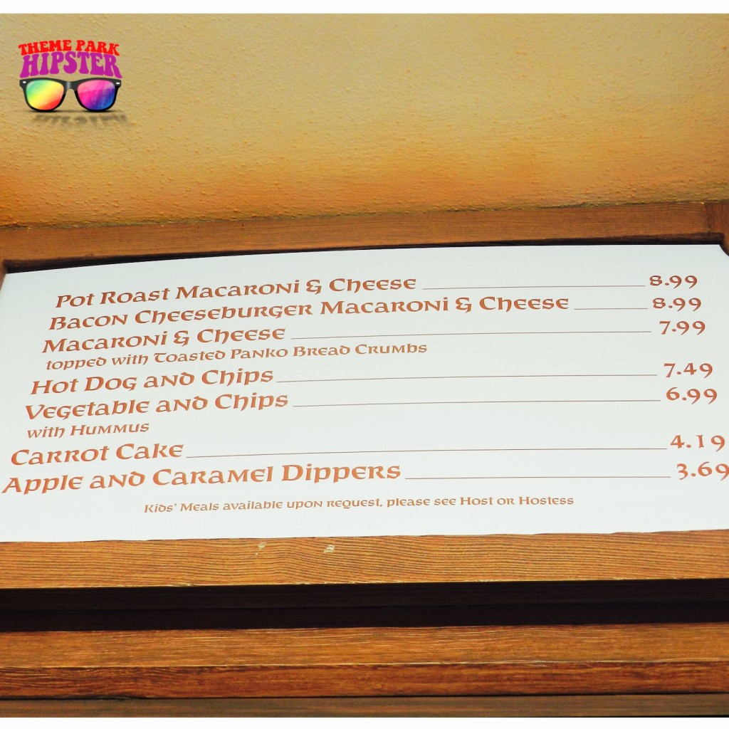 Friar's Nook Menu at the Magic Kingdom