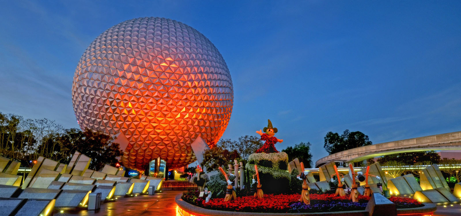 Epcot theme park with globe