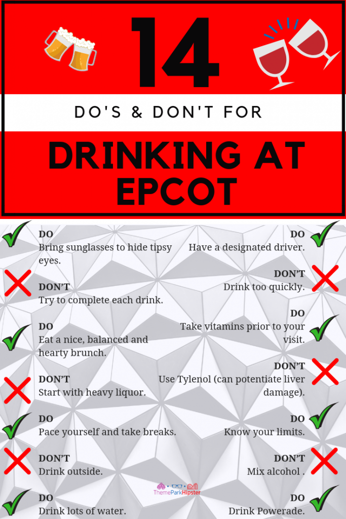 Drinking Around the World Epcot Infographic with Tips. #disneytips #themepark