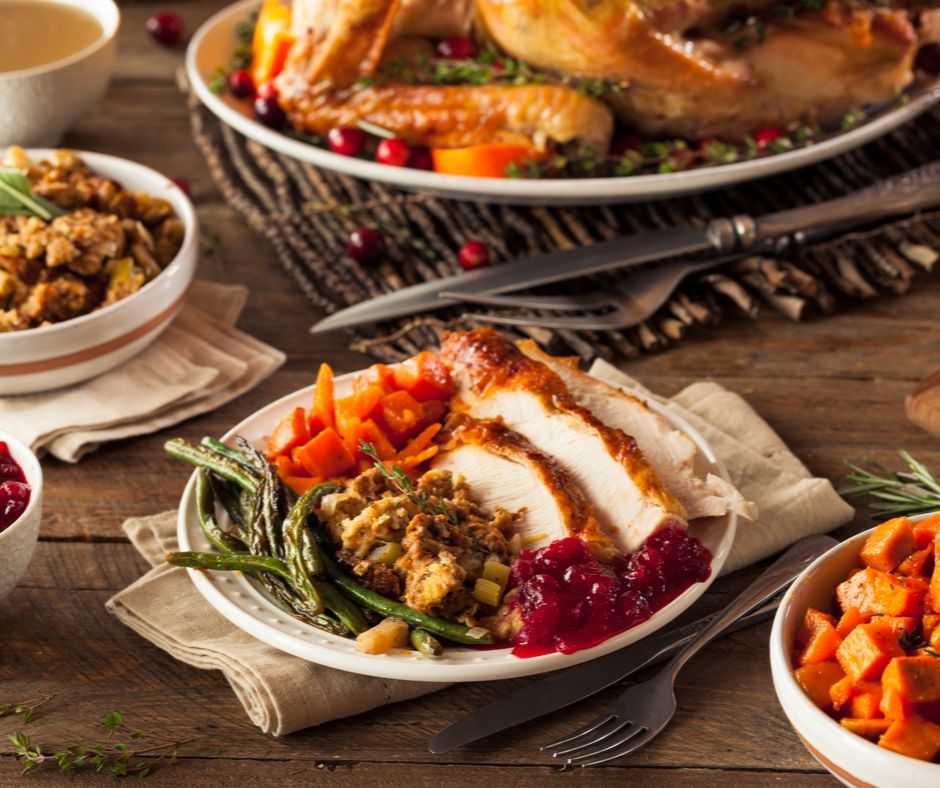 Busch Gardens Thanksgiving with delicious sliced turkey and fixings, plus soups, salads and dessert.