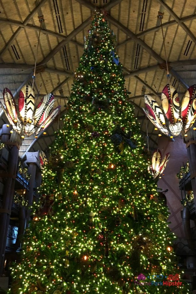 Animal Kingdom Lodge Christmas Tree. Disney Resorts at Christmas.