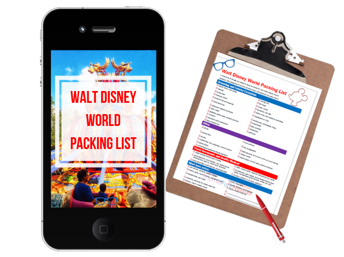 Lista de bagaje Disney pe clipboard. #disneytips #disneypackinglist