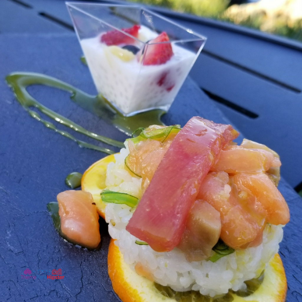 Festival of the Arts Japan Chirasi Sushi and Haupia Pearl. Keep reading to get the full Epcot Festival of the Arts guide, tips, food, concerts and more!