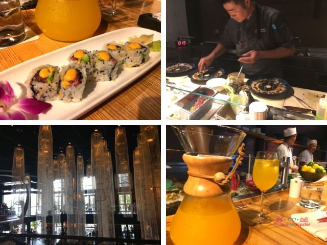 Morimoto Asia in Disney Springs with Saki Sangria and Sushi. Disney World Bucket List.