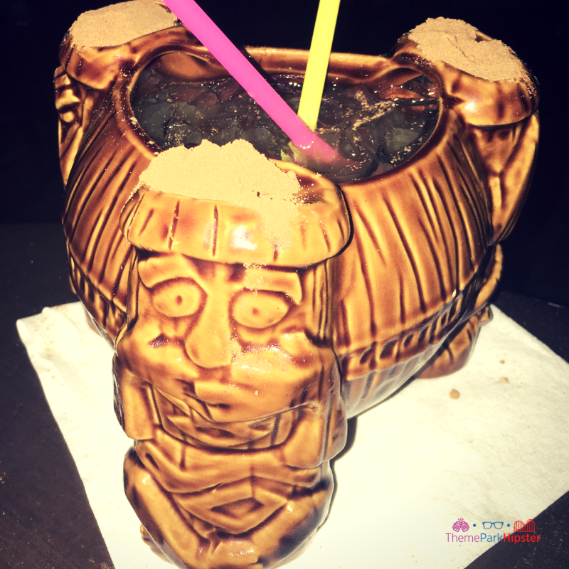 Trader Sam's Disney Tiki Room with volcano cocktail.