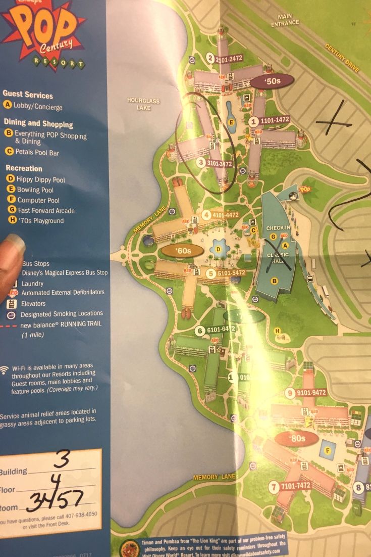 Map Of Pop Century Resort World Map