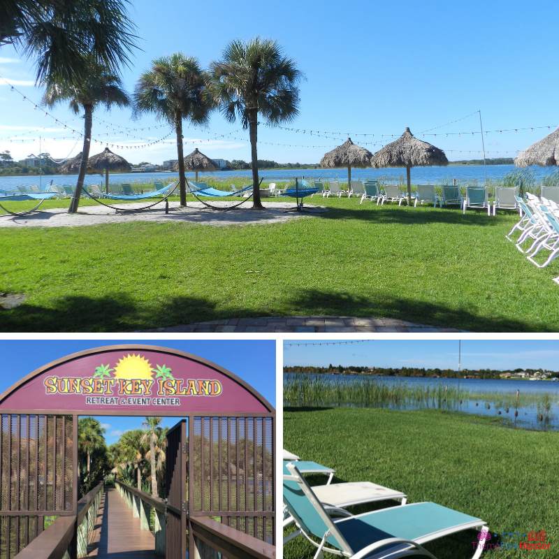 Westgate Lakes Resort Villa Orlando. Relaxing island surrounded by Big Sand Lake with canopies. 