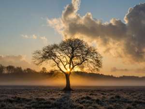 Deserted tree in the midst of grief.