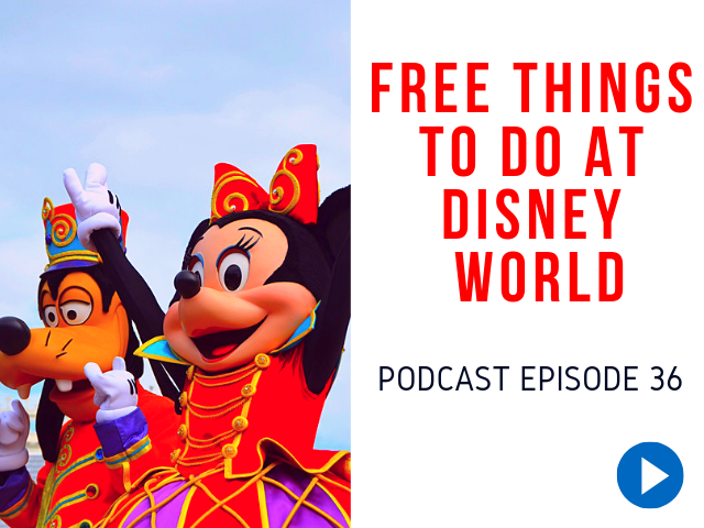 Free Things to Do at Disney World with Minnie Mouse and Goofy waving. #disneytips #disneybudget