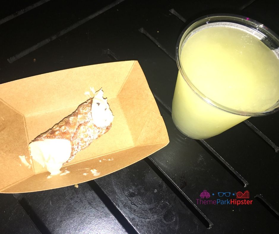 Cannoli and Italian Margarita with Limoncello and Tequila at Epcot