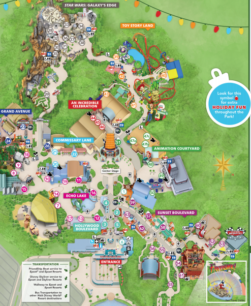 Hollywood Studios Map 2020