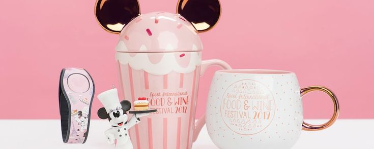 Epcot Food and Wine Festival Merchandise 2019. Pink Cupcake Mickey Mouse Ears on coffee mug.