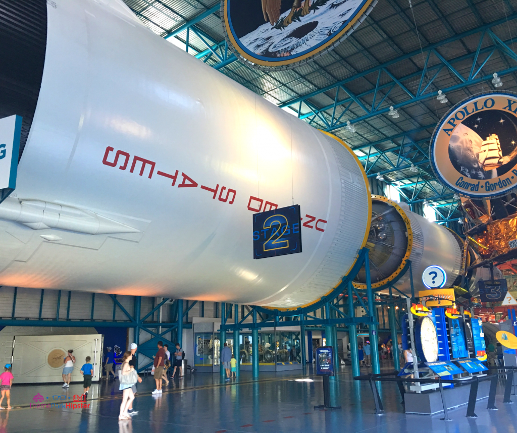 Kennedy Space Center Apollo White and black rocket.