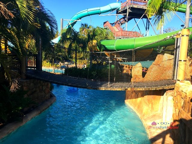 Aquatica SeaWorld Orlando Florida Water Park Blue Lazy River and Slide. Best Aquatica Rides.