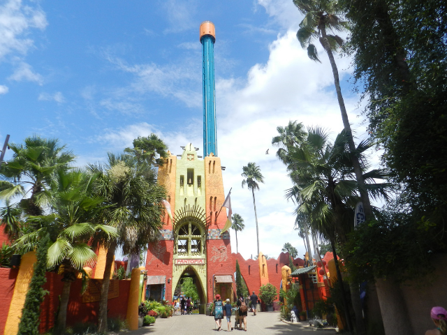 Falcon's Fury Busch Gardens Feature colorful entrance