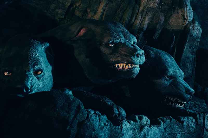 Fluffy the Three Headed Dog Wizarding World of Harry Potter Hagrid's motorbike adventure