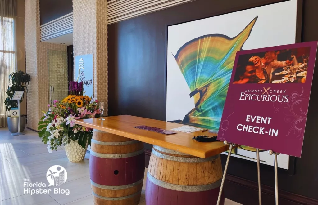 Bonnet Creek Epicurious Dinner Entrance at Hilton Signia la Luce