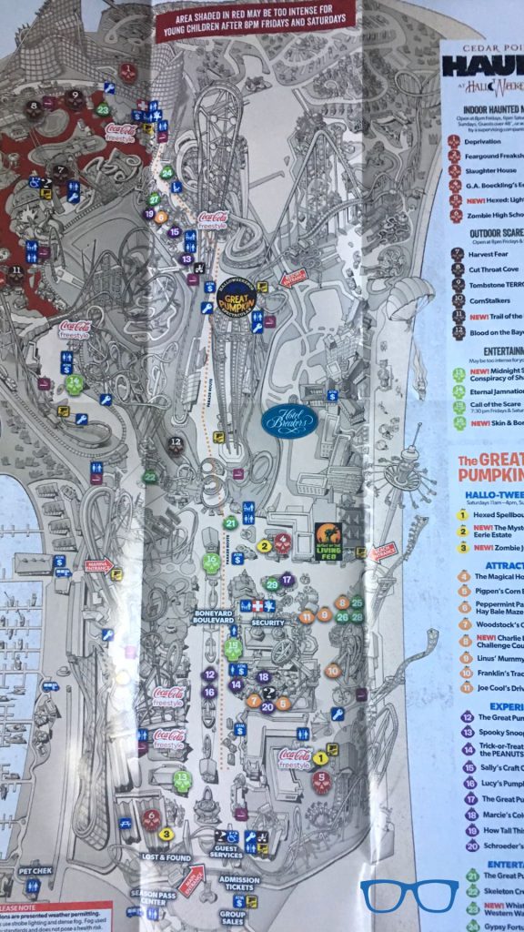 Cedar Point HalloWeekends Map 2018