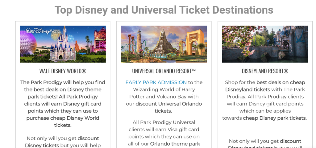 Park Prodigy Website. Keep reading to learn where to find cheap Disney World tickets and discounts.