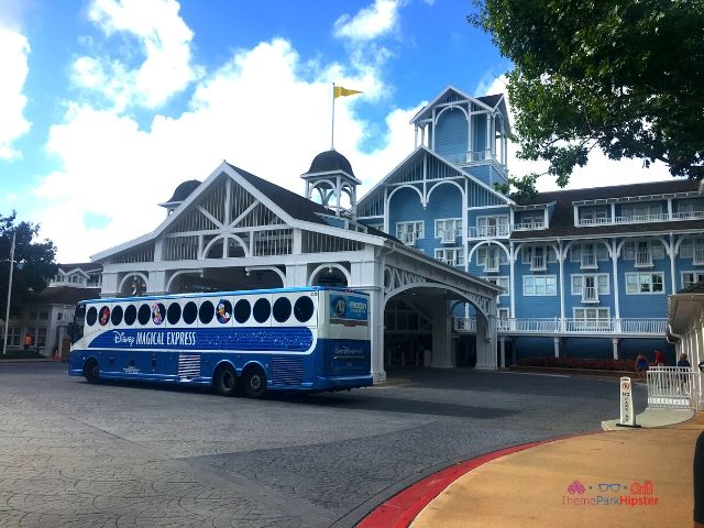 Beach Club Resort with Magic Express in front on a Sunny Florida Day