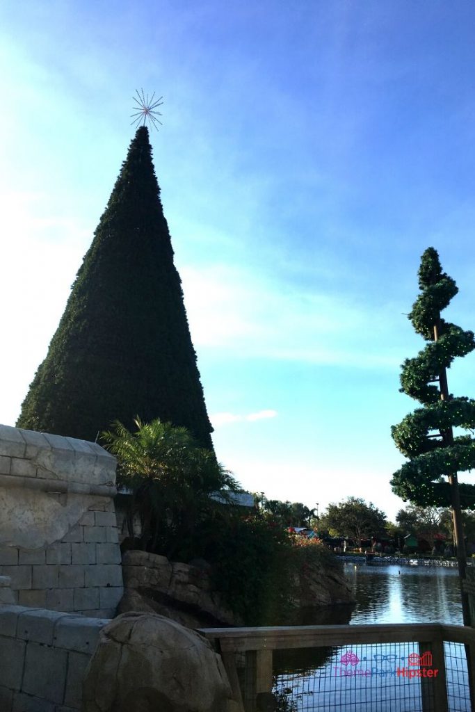 SeaWorld Christmas Celebration with Giant Christmas Tree in the water