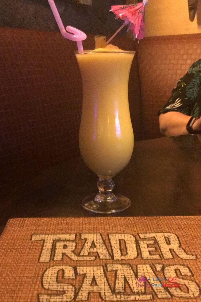 Trader Sam’s Grog Grotto Barbancourt Pango Rhum with umbrella accessory in it.